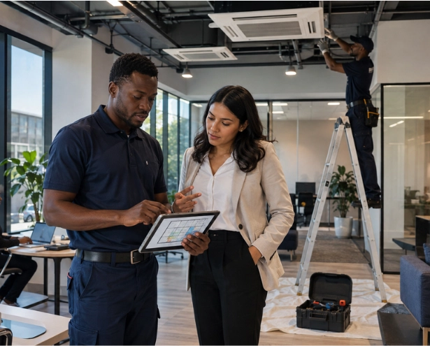 Clear communication throughout the aircon job